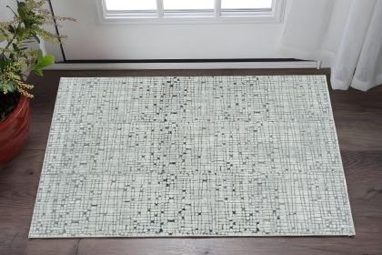3' X 5' Grey Mosaic Area Rug