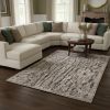 8' X 11' Grey Machine Woven Abstract Indoor Area Rug