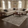8' X 11' Grey Machine Woven Abstract Indoor Area Rug