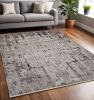 5' X 8' Ivory Grey Machine Woven Abstract Indoor Area Rug