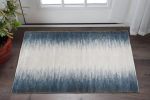 3' X 5'  Ivory Blue Gradient Area Rug