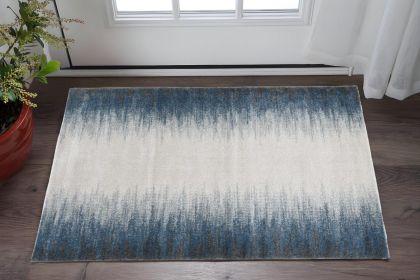 3' X 5'  Ivory Blue Gradient Area Rug