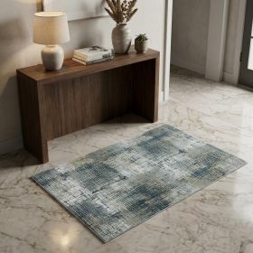 3' X 5' Ivory Grey Machine Woven Abstract Dots Indoor Area Rug
