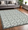 5' X 8'  Ivory Or Grey Geometric Tiles Area Rug