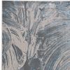 3' X 5' Silver Or Blue Abstract Brushstrokes Area Rug