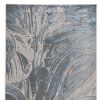 3' X 5' Silver Or Blue Abstract Brushstrokes Area Rug