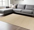 7' X 10' Ivory Hand Woven Wool And Jute Indoor Area Rug