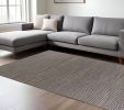 7' X 10' Blue Hand Woven Wool And Jute Indoor Area Rug