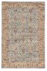 3' X 5' Green and Ivory Floral Hand Woven Area Rug