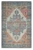 5' X 7' Orange Medallion Hand Woven Distressed Area Rug