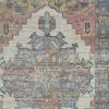 8' X 10' Blue Orange Hand Woven Diamond Medallion Indoor Area Rug