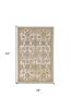 3' X 5' Ivory Wool Floral Vines Area Rug