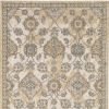 8' X 11' Ivory Sand Machine Woven Bordered Floral Vines Indoor Area Rug