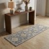 3' X 5' Sage Green Floral Vine Bordered Wool Indoor Area Rug