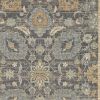 3' X 5' Taupe Floral Vine Bordered Wool Indoor Area Rug