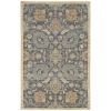 3' X 5' Taupe Floral Vine Bordered Wool Indoor Area Rug
