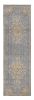 8' Slate Grey Machine Woven Vintage Traditional Indoor Runner Rug