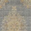 3' X 5' Slate Grey Medallion Bordered Wool Indoor Area Rug