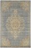 3' X 5' Slate Grey Medallion Bordered Wool Indoor Area Rug