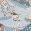 8' Blue and Beige Round Hand Tufted Area Rug