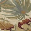 6' Ivory Hand Tufted Tropical Plants Round Indoor Area Rug