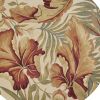 6' Ivory Hand Tufted Tropical Plants Round Indoor Area Rug