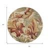6' Ivory Hand Tufted Tropical Plants Round Indoor Area Rug