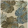 8' X 10' Ivory Hand Tufted Monstera Indoor Area Rug