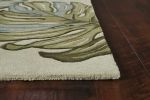 9' X 12' Ivory Hand Tufted Monstera Indoor Area Rug