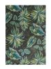 8' X 11' Grey Teal Machine Woven Oversized Tropical Leaves Indoor Area Rug