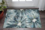 3' X 5' Teal Floral Area Rug