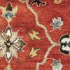 7' Sienna Orange Hand Tufted Wool Traditional Floral Indoor Runner Rug