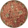 6' Orange Round Wool Hand Tufted Area Rug
