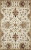 3' X 5' Champagne Beige Hand Tufted Wool Traditional Floral Indoor Area Rug