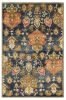 9' X 13' Navy Blue Hand Tufted Floral Indoor Area Rug