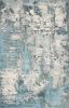 3' X 5' Ivory Teal Machine Woven Abstract Indoor Area Rug