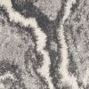 3' X 5' Ivory Grey Machine Woven Marble Indoor Area Rug