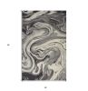 3' X 5' Grey Black Machine Woven Marble Indoor Area Rug