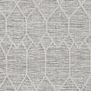 9' X 13' Ivory Grey Machine Woven Geometric Indoor Area Rug