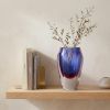 6 Mouth Blown Purple Art Glass Vase