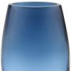 8 Mouth Blown Crystal Oval Thick Midnight Blue Walled Vase