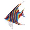 9" Blue and Red Murano Glass Fish Figurine Tabletop Sculpture