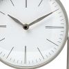 Gray Metal Circular Desk Table Clock Equipped With A Quartz Movement