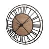 3" Circle Black Metal Skeleton Wall Clock