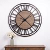 3" Circle Black Metal Skeleton Wall Clock
