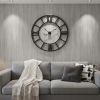 54" Round Xl Industrial Style Wall Clock With Open Face Desing