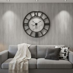 54" Round Xl Industrial Style Wall Clock With Open Face Desing