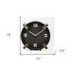 Black Gold Metal Round Desk Table Clock