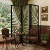 67" Green Solid WoodFolding Three Panel Screen Room Divider