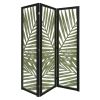 67" Green Solid WoodFolding Three Panel Screen Room Divider